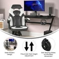 thumbnail image 6 of Flash Furniture X10 Faux Leather High Back Gaming Chair with Arms, 250 lb, Black/White, 6 of 9