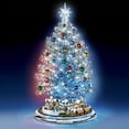 thumbnail image 6 of The Bradford Exchange Thomas Kinkade Silver Blessings Christmas Tree Handcrafted Tabletop Decor Color Changing Lights 30 Ornaments And a Holiday Village Encircled By Moving Train Plays 8 Carols 17"-in, 6 of 6