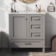 thumbnail image 4 of Harper & Bright Designs 30" Bathroom Vanity, Bathroom Cabinet with Sink Combo Set, Bathroom Storage Cabinet with Soft Closing Door and 3 Drawers, Grey, 4 of 15