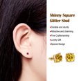 thumbnail image 4 of Qarigey Glitter Stud colgante cuadrado aleación fiesta pendientes aniversario dama decoraciones diario Simple pendiente para Ropa, zapatos y accesorios Miscelánea Amarillo Qarigey AP010660-07B, 4 of 6
