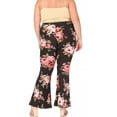 thumbnail image 3 of Women's Plus Size High Waisted Print Soft Stretch Palazzo Flare Pants, 3 of 5