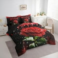 thumbnail image 3 of Homewish Valentine'S Day Rose 7-Piece Twin Bedding Sets,Romance Flower Floral Bedding Comforter Set,Black Red Sheet Sets For Men Women,Luxury Bedroom Decor Reversible, 3 of 8
