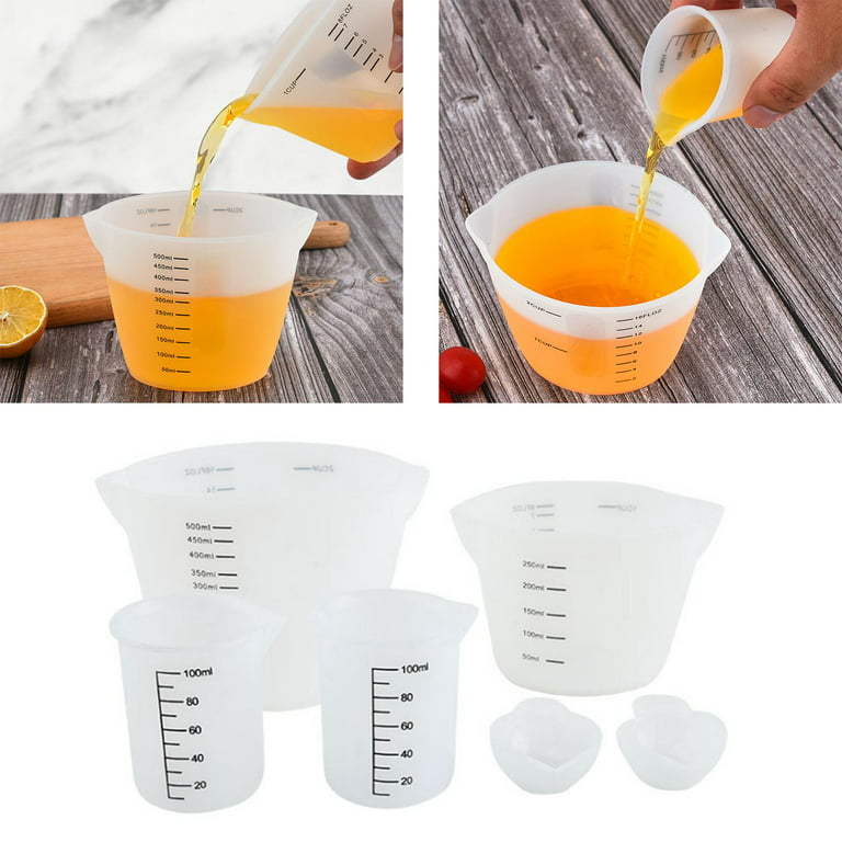 6x Silicone Measuring Cups Set for Epoxy Resin Silicone Mixing Cups for  Resin