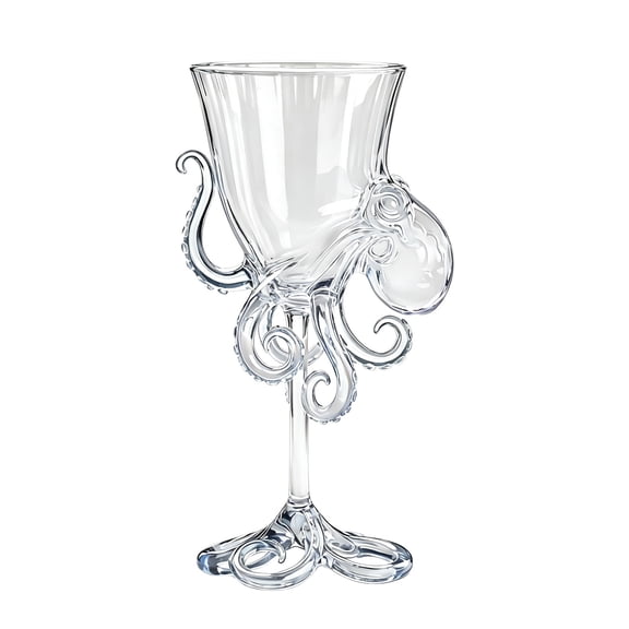 Sea Creature Stemmed Cocktail Goblet, Hand Blown Octopus & Sea Turtle Glass, Coastal Decorative Drinkware For Home Bar