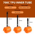 thumbnail image 2 of Tubo interior para bicicleta WHEELO TPU 700C × 18-32C, ultraligero, 35 g, paquete de 2, 2 of 7