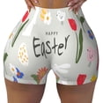 thumbnail image 2 of Fotbe Happy Easter Shorts Sin Costuras – Shorts Deportivos de Cintura Alta para Mujer, Elásticos para Gimnasio, Yoga, Running o Ciclismo-Medium, 2 of 8