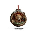thumbnail image 5 of 3PC Christmas Forest Animal Ornaments Cozy Forest Bear Squirrel Christmas Ornaments, Woodland Creature Figurine, Acrylic Hanging Ornament Home Party Decor Mix, 5 of 9