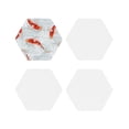 thumbnail image 2 of Kll Hexagon Drink Coasters Set Of 4,Pu Leather Absorbent Coasters Set Decorative Coffee Cup Coasters Housewarming Gift For Home Decor-Koi Fish Corals,Spring Summer, 2 of 9