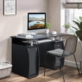 thumbnail image 6 of 115x55x74cm 15mm MDF Portable Computer Desk with Door and 3 Drawers Black, 6 of 7