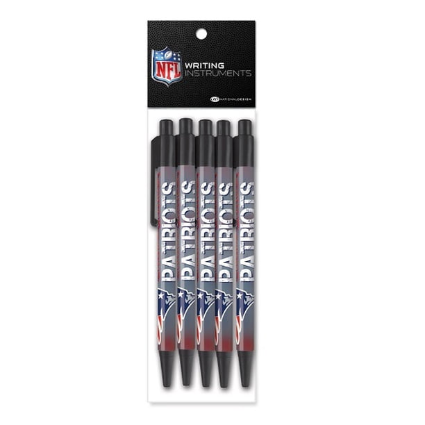 Nfl 14449nflquq New England Patriots Retractable Click Pens 5 Pack Walmart Com Walmart Com