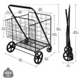 thumbnail image 3 of DEXTRUS Metal Folding Shopping Cart, Heavy Duty Rolling Grocery Cart with Lockable Wheels and Adjustable Handle, Jumbo Size, 3 of 9
