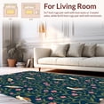 thumbnail image 2 of ODIKA 8'x10' Machine Washable Non-Slip Area Rug, Artistic Botanical Featuring Birds Amidst Curving Floral Vines High Traffic Rug, Blue, 290859, 2 of 7