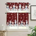 thumbnail image 2 of Christmas Snowman Kitchen Window Valance and Tier Set Winter Xmas Snowflake 3 Piece Rod Pocket Valances Tiers Curtain, Buffalo Gingham Short Curtains Small Windows Treatment for Bedroom/Cafe/Bathroom, 2 of 6