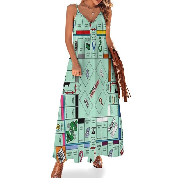 Vestido sin mangas con diseño de juego de mesa Monolopy, vestidos de ceremonia, vestidos para fiesta de bodas, vestidos de verano para mujer