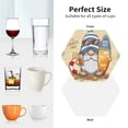 thumbnail image 6 of Rateoe Hello Summer Cute Gnome Drawing Drink Coasters Set of 4 Leather Coasters Spill Protection for Table Desk,Durable and Non Slip Leather Coaster ,4 Inches Drink Mats-Hexagon, 6 of 6