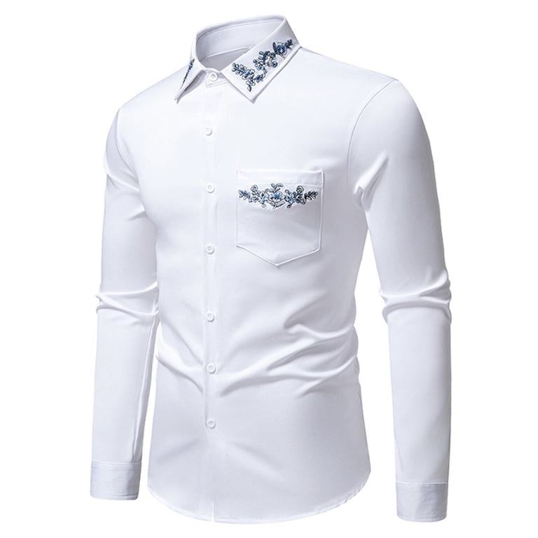 mens white embroidered dress shirt Men’s Ivory Agave Cactus Floral Embroidered Western Shirt