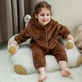 thumbnail image 6 of Toddler Halloween Bear Onesies Cute Flannel Jumpsuit Long Sleeves Hoodie Kids Dress Up Clothes Role-Play Party Brown, 9 M, 6 of 7
