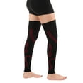 thumbnail image 4 of mojo full leg support & recovery compression stockings thigh hi leg sleeve - (small, black red) thigh high compression stockings 20-30mmhg, 4 of 9