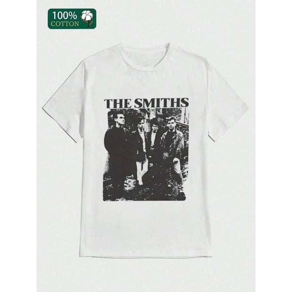 Vtg 1986 The Smiths Printed Casual Print, Comfortable and Versatile, Letter Pattern Pure Cotton 220g Printed T-shirt 100% Cotton