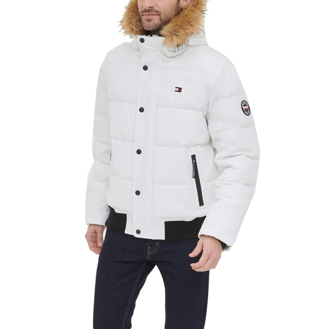 Chaqueta Tommy Hilfiger para hombre, tela ártica, acolchada, esnórquel, color blanco