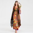 thumbnail image 2 of Disfraz Retro de los años 60 y 70 para mujer adulta, disfraz Hippie de amor y paz, disfraces de fiesta de Purim para Halloween, vestido elegante, 2 of 5