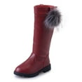 thumbnail image 1 of BAMAIA Girl's Waterproof Pom Pom Back Zipper Fur Tall Riding Boots (Toddler/Little Kid/Big Kid), 1 of 9