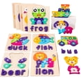 thumbnail image 1 of CNKOO Puzzle Matching Game Smooth Surface Cartoon Pattern Wooden Toddler Jigsaw DIY Assembling Puzzle Sensory Toy for Children, 1 of 8
