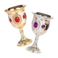 thumbnail image 2 of 2pcs Small Alloy White Wine Goblets Flower Pattern Cup Wine Cup for Party, 2 of 9