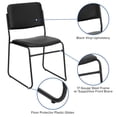 thumbnail image 4 of BizChair 500 lb. Capacity High Density Black Vinyl Stacking Chair with Sled Base, 4 of 11