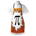 thumbnail image 4 of Pi Apron, Greek Letter in Comic Book Style with Half Tone Dots, Unisex Kitchen Bib with Adjustable Neck for Cooking Gardening, Adult Size, Orange Grey, by Ambesonne, 4 of 4