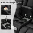 thumbnail image 4 of IPKIG Loveseat Recliner Sofa, Double Manual Recliner RVs Sofa with Storage Console, Side Pockets Cup Holder, Wingback Loveseat Reclining Couch for Living Room, Bedroom, RVs, Black, 4 of 7