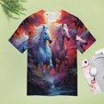 thumbnail image 5 of Cool Horse T-Shirt O Neck Retro Print Big Size T-Shirts Short Sleeve Tees Womens Pretty Design, 5 of 5