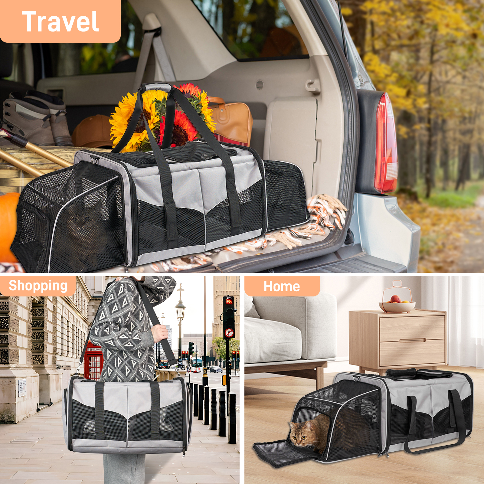 LitaiL 2-in-1 Double Pet Carrier With Litter Boxes photo 6