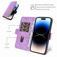 thumbnail image 5 of Dteck for Samsung Galaxy S20 Plus Case with Wrist Strap, Shockproof Splicing Luxury PU Leather Flip Wallet Magnetic Kickstand Money Pouch Folio TPU Bumper Protective Cover, purple, 5 of 8