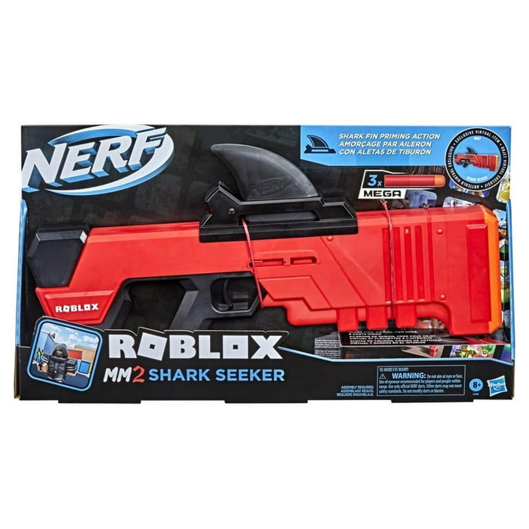 Nerf Roblox MM2: Shark Seeker Dart Blaster, Includes 3 Nerf Mega