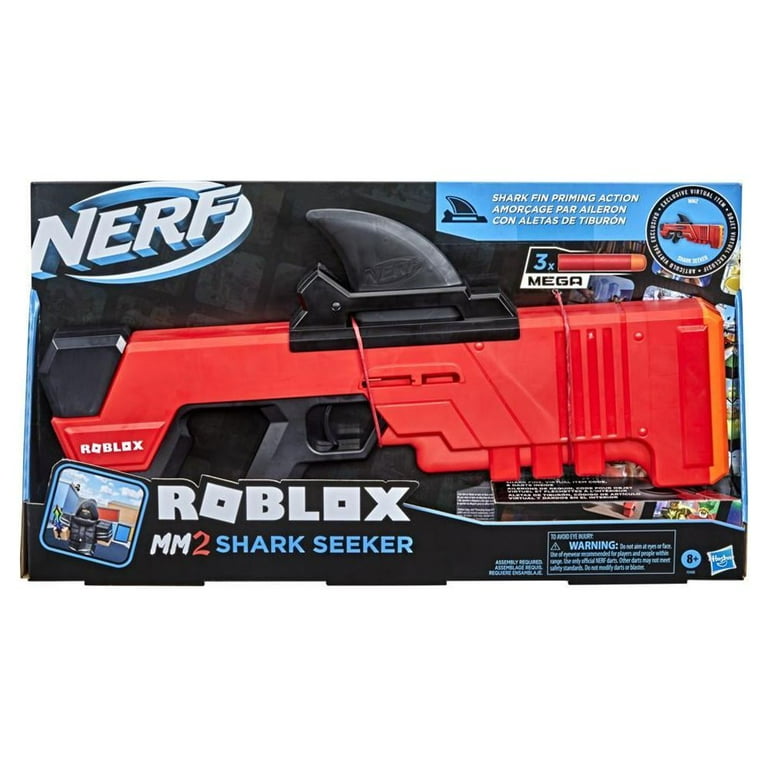 Nerf Roblox MM2: Shark Seeker Dart Blaster, Includes 3 Nerf Mega Darts 