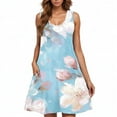 thumbnail image 2 of Viikei Womens Dresses Plus Size Clearance Sales,Ladies' Fashion Trend Floral Print Sleeveless Round Neck Knee Length Skirt Multicolor S, 2 of 5