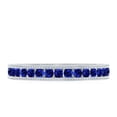 thumbnail image 5 of Rosec Jewels Lab Grown Blue Sapphire Eternity Ring (AAAA Quality) - Wedding Anniversary Ring - Ready to Gift in Jewelry Box, 14K White Gold, US 3.00, 5 of 9