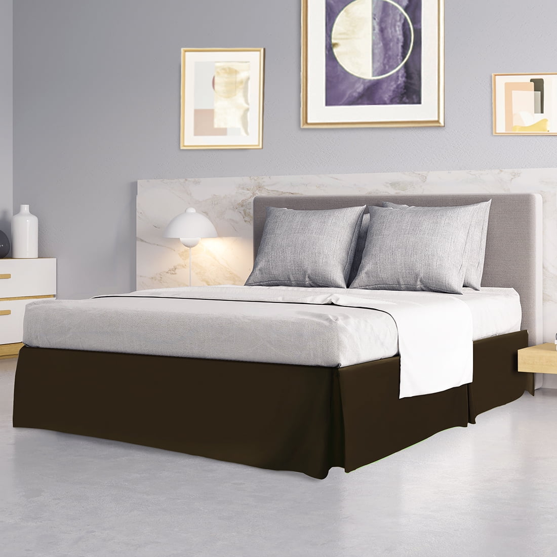 Dust Ruffle Bed Skirt Premium Luxury Brushed  Bedding Pleated Skirt Hotel Home 
