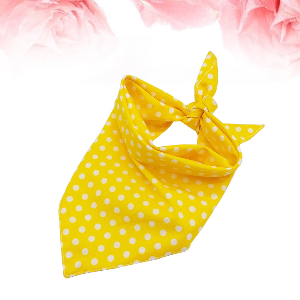 STRANDCHIC Dog Collar Bib Yellow Pet Saliva Collar with Cute Round Dot Pattern Suitable for Every Occasion