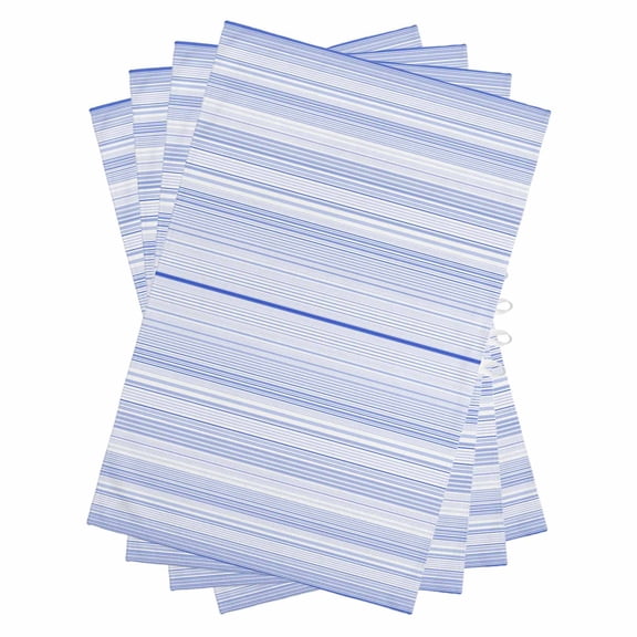 Blue Stripe Kitchen Towels Set of 4, Water Absorbent Dish Towel, Abstract Art Modern Vertical Striped Decorative Hand Towels - Quick Drying Cloth for Cooking Baking, 18x28 Inch