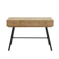 thumbnail image 6 of Linon Canby 3-Drawer Writing Desk, Natural Wood Finish with Black Iron Base, 6 of 10
