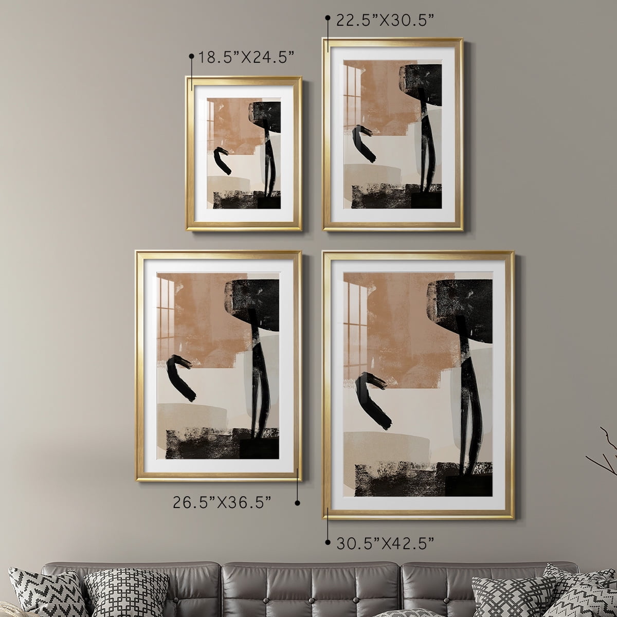 Wexford Home Selective Arrangement III Premium Framed Print, 30.5" x 42.5" - Ready to Hang, Gold (Set of 2)
