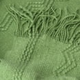 thumbnail image 3 of Battilo Inc Couverture Tissée Complexe avec Motifs Surélevés et Bout à Franges 50"x60 Pouces (Vert), 3 of 5