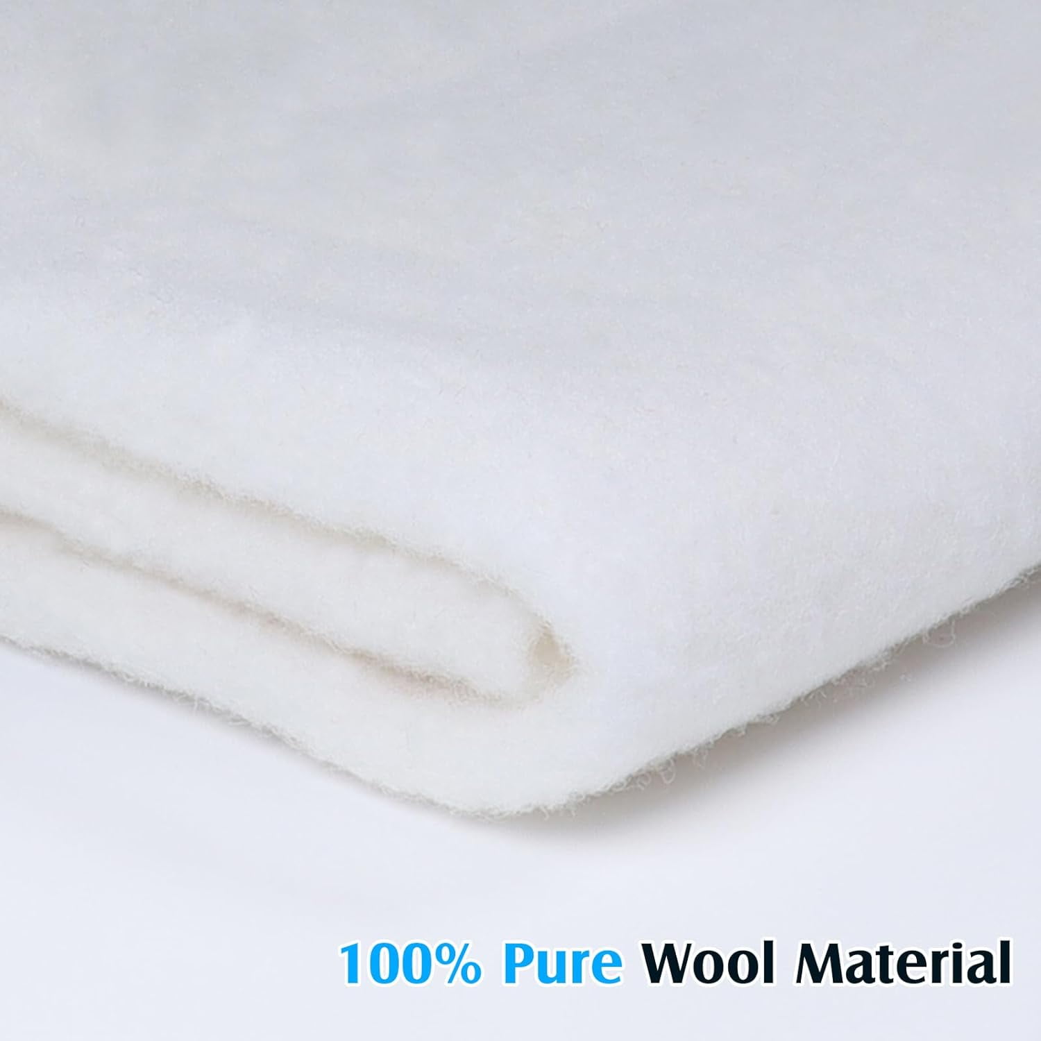 39"W Pure Wool Felt Sheets, Pre Felted Wool Fabric, Softness Durable for Craft Felting Supplies Sewing Costumes & Apparel Projects Auxiliary Materials White