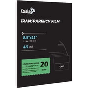 KOALA Transparency Film for Inkjet+Laser+Copier Printers - 8.5 x 11 Inch 20 Sheets Printable Clear Film Paper for Overhead Projector, Presentation, Craft Projects