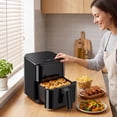 thumbnail image 6 of EDX 3 QT Digital Air Fryer, 800W Compact Countertop Air Fryer with Temperature Control, Black, 6 of 7