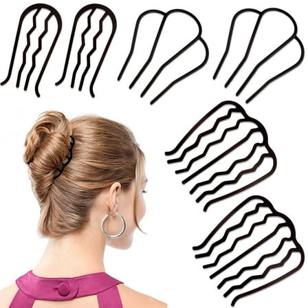 6 Piece Metal Hair Side Combs 4/7 Teeth Hair Comb Hair Fork Stick for Updo Bun, U Shape Hair Combs for Women Vintage Hairstyle Hair Accessories