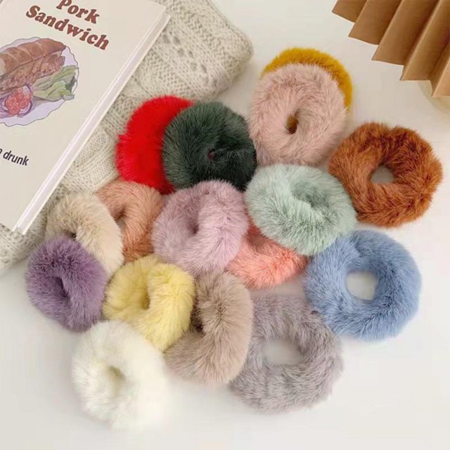 OOCA Chouchous Lumineux en Peluche pour Filles Bandeau Coloré pour Femmes Porte-Queue de Cheval Accessoires de Mode Élastiques