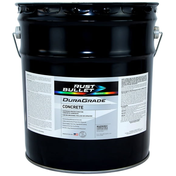 RUST BULLET - DuraGrade Concrete High-Performance Easy to Apply Concrete Coating in Vibrant Colors for Garage Floors, Basements, Porch, Patio and more - 5 Gallons, Jet Black
